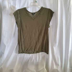 Buffalo David Bitton Viscose Top, V-Neck, Short Sleeves, Sage Green, XL